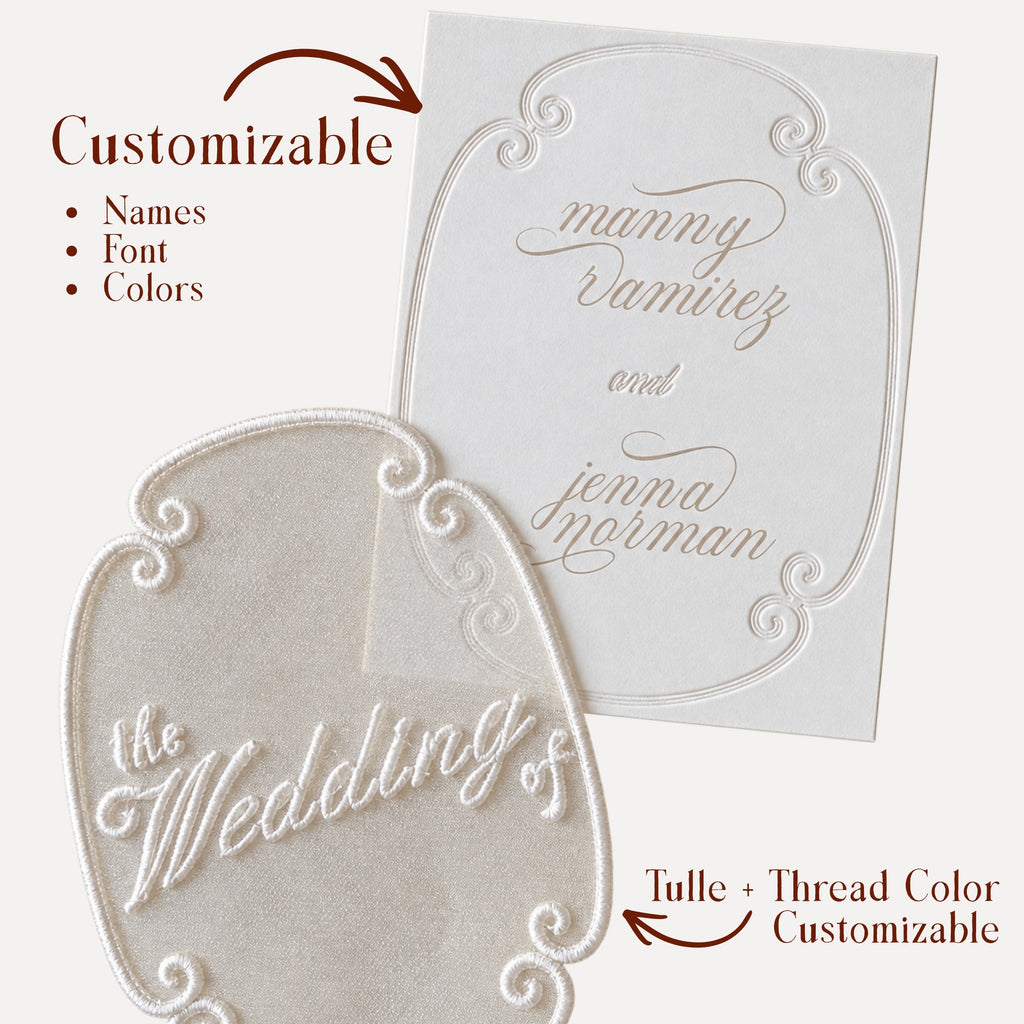 custom embroidered wedding invitation