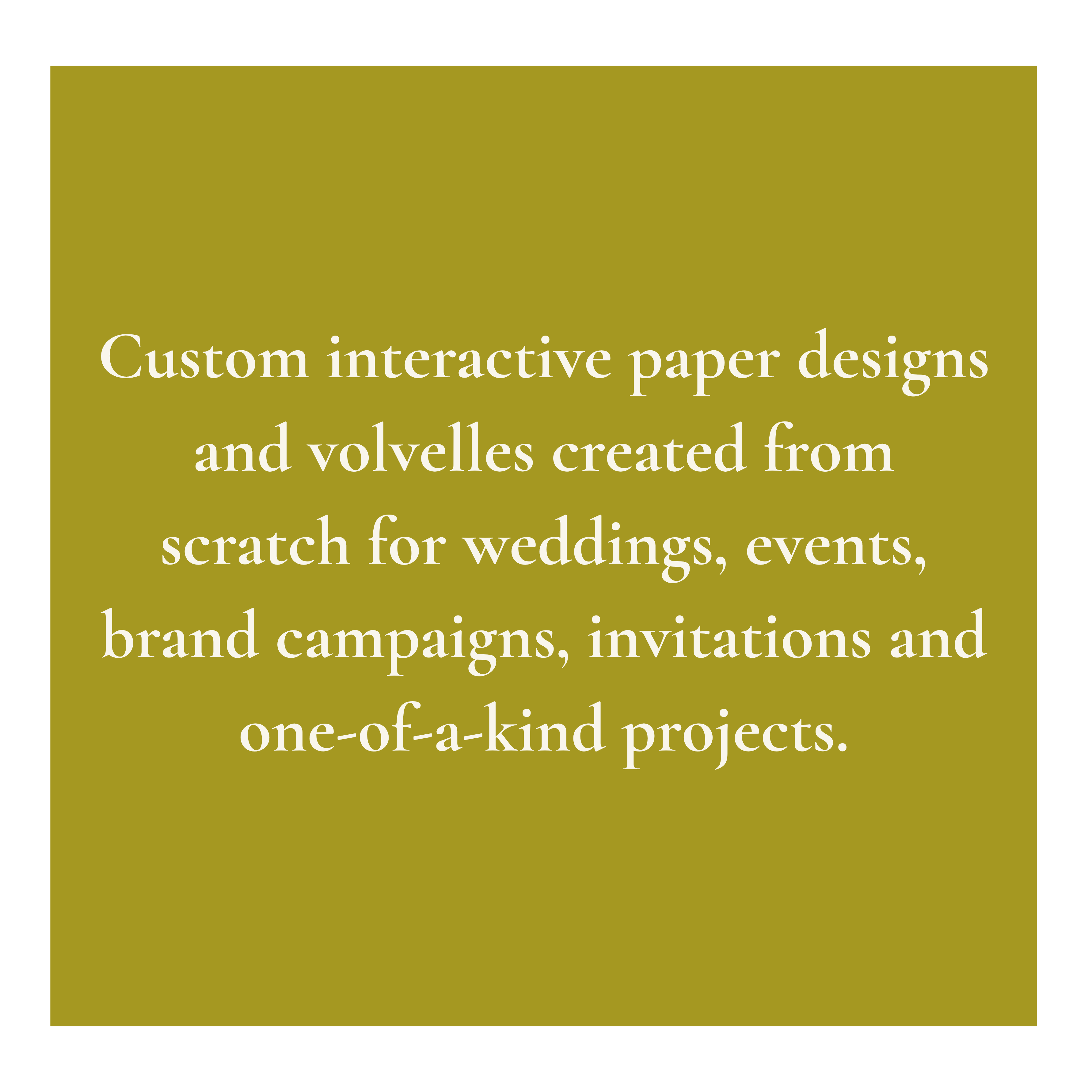 Custom Paper Crafts and Designs for brand campaigns, weddings, and events. One of a kind personal projects