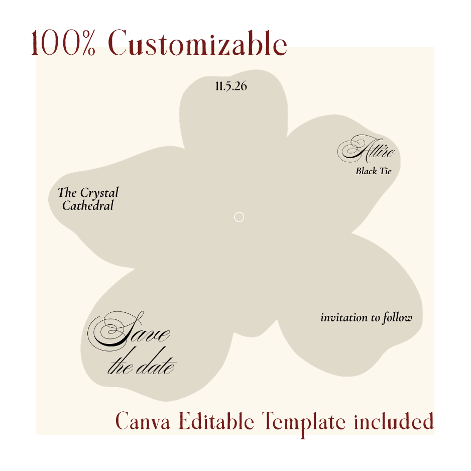 Orchid Rotating Card Volvelle with Save the Date Wedding details 