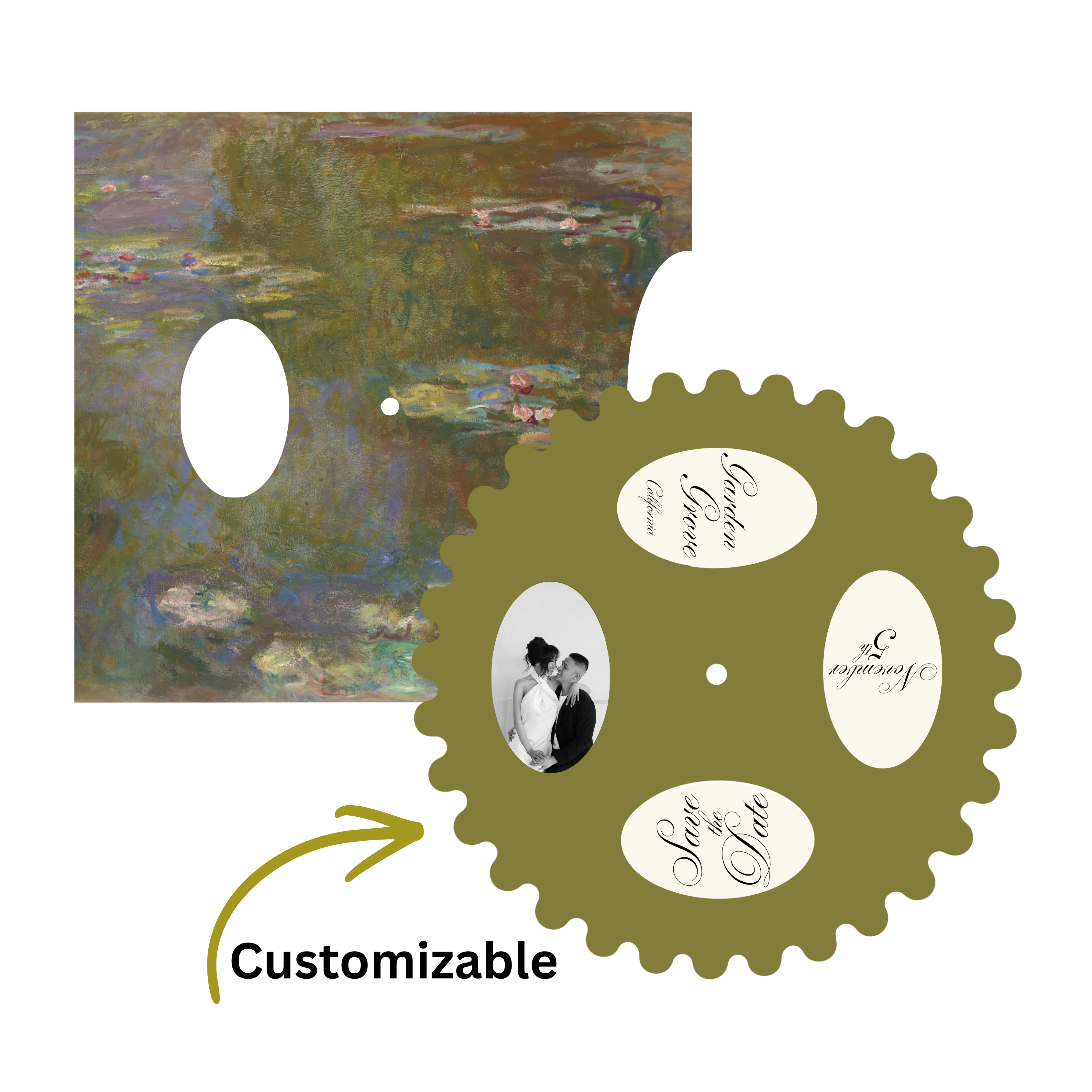 25 Physical Invitations - The Monet Volvelle