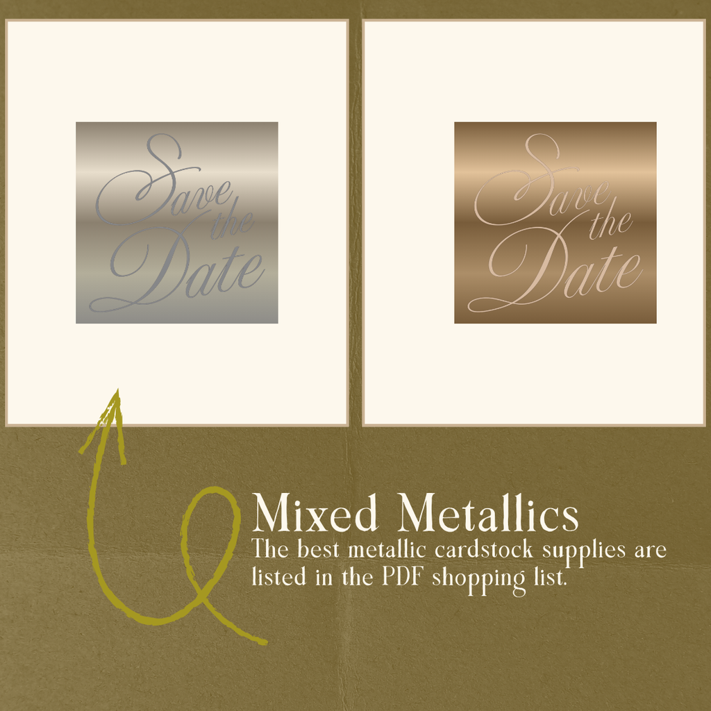 Modern metallic wedding Save the Date