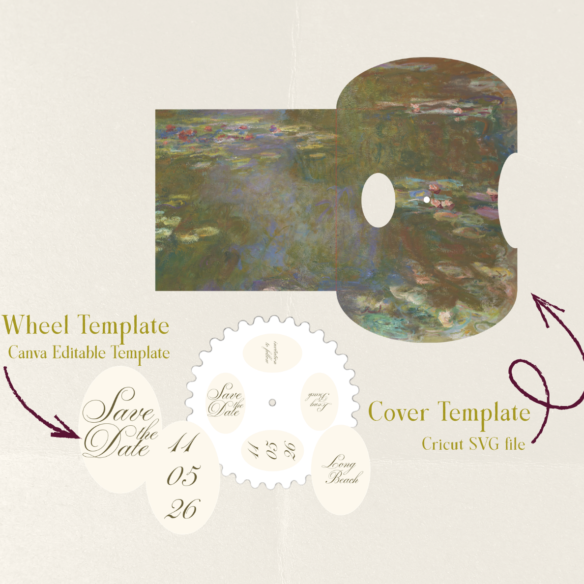 DIY Wedding Save the Date Cricut SVG Template