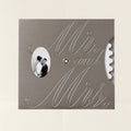 Silver Mr. and Mrs. wedding invitation volvelle with rotating paper wheel, photo window and interactive design.