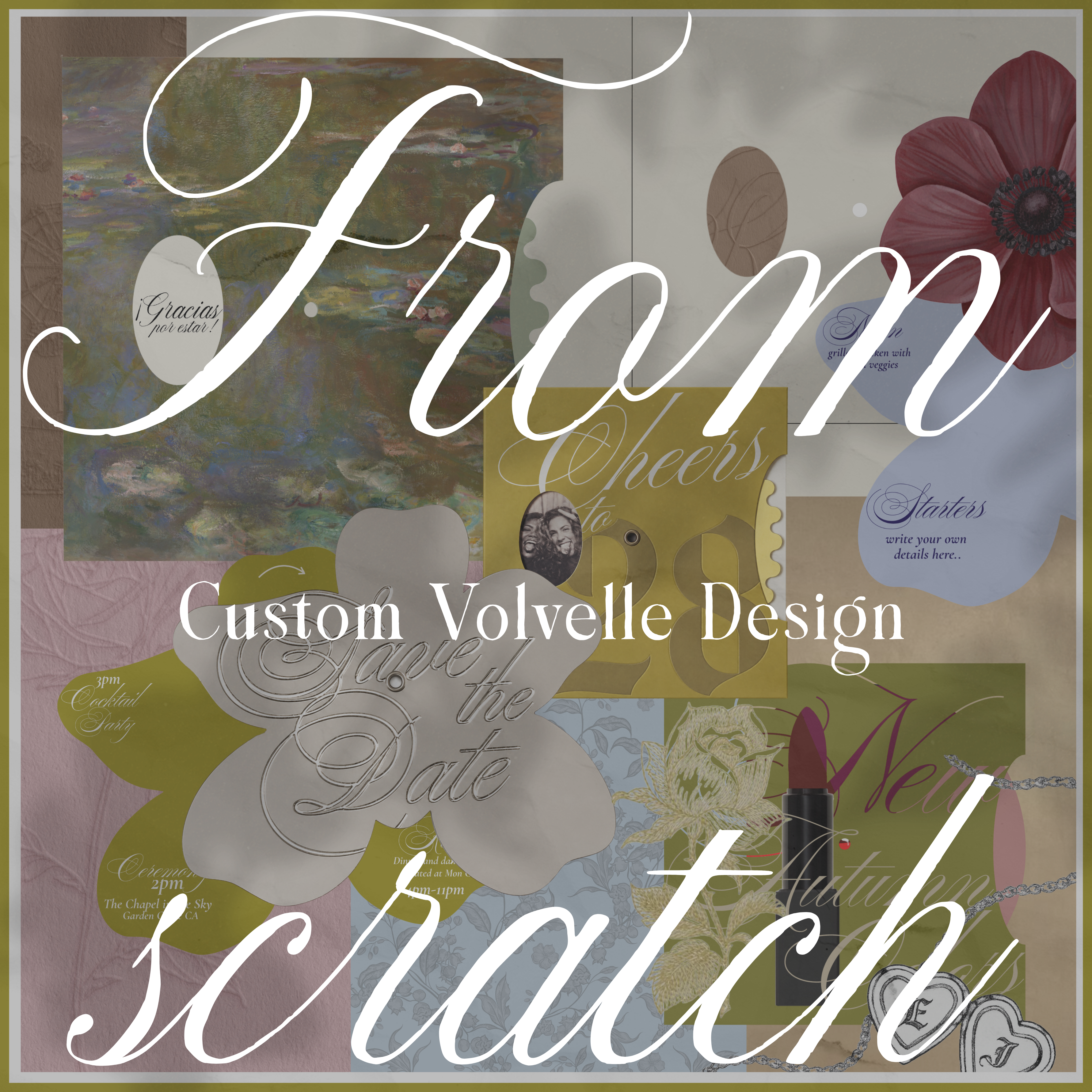 Personalized wedding invitation with custom photos, wording and interactive rotating design