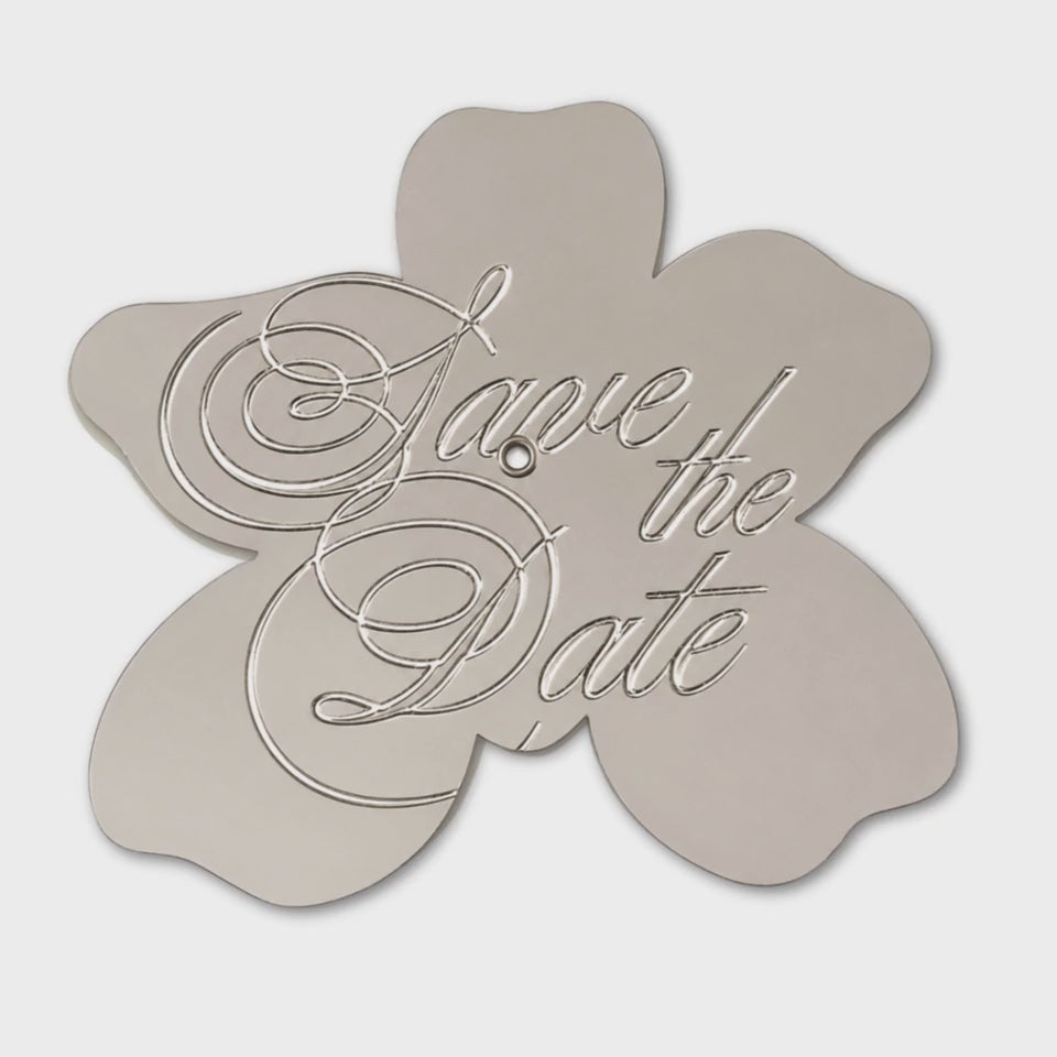 Save the Date Rotating Orchid Flower Volvelle