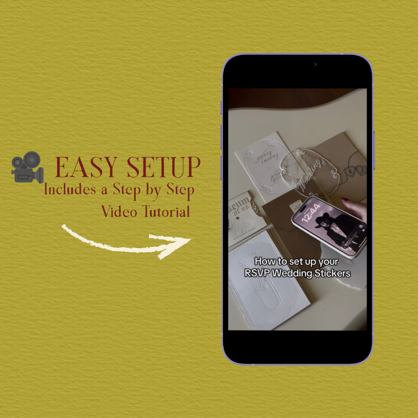 NFC wedding RSVP sticker as an elegant QR code alternative for modern wedding invitations